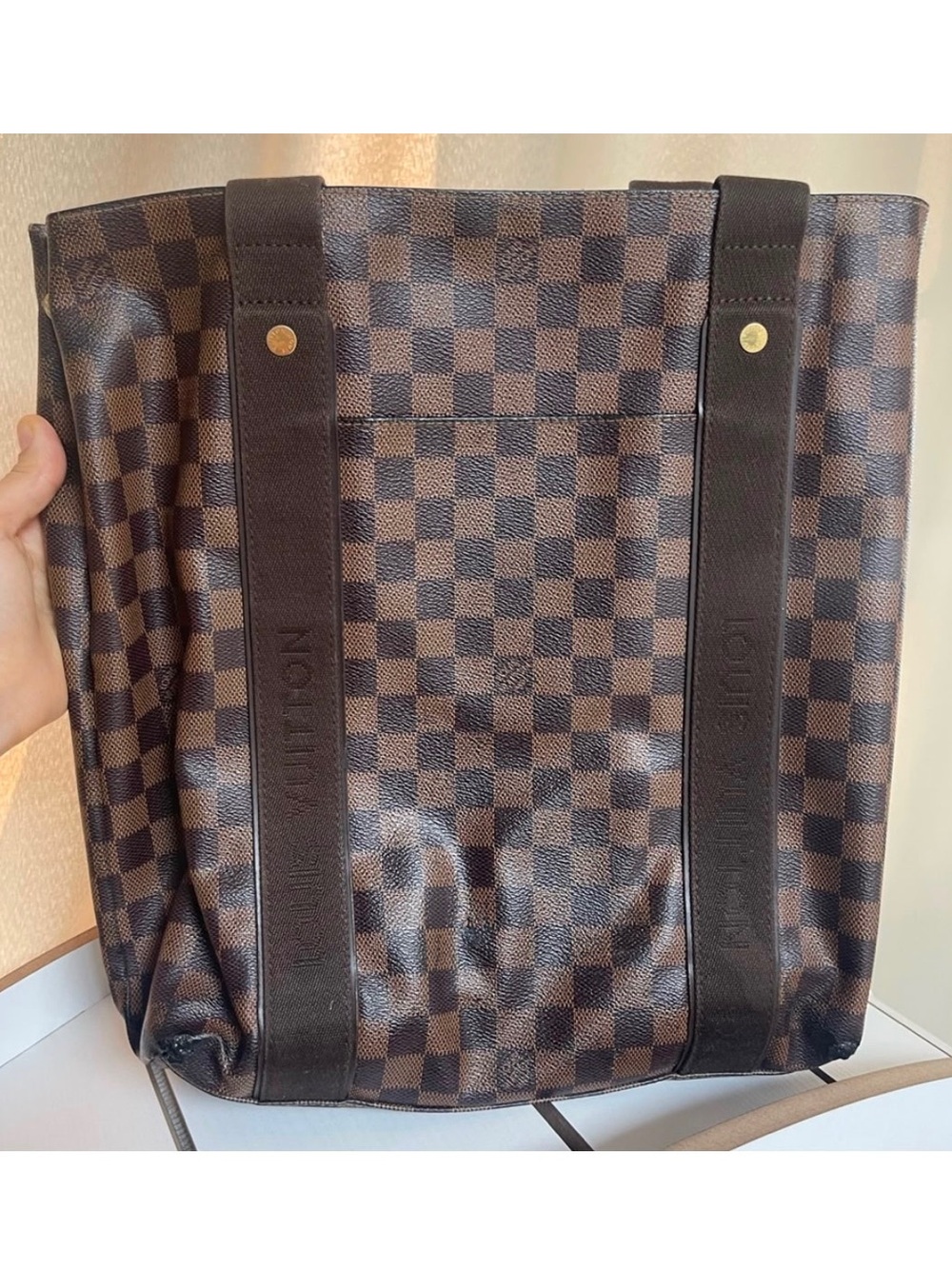 Louis Vuitton Kababobur Damier Ebene Checker Canvas tote Shoulder Bag